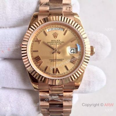 High Quality Copy Rolex Day-Date 41 MM Rose Gold President Watch MingZhu Movement